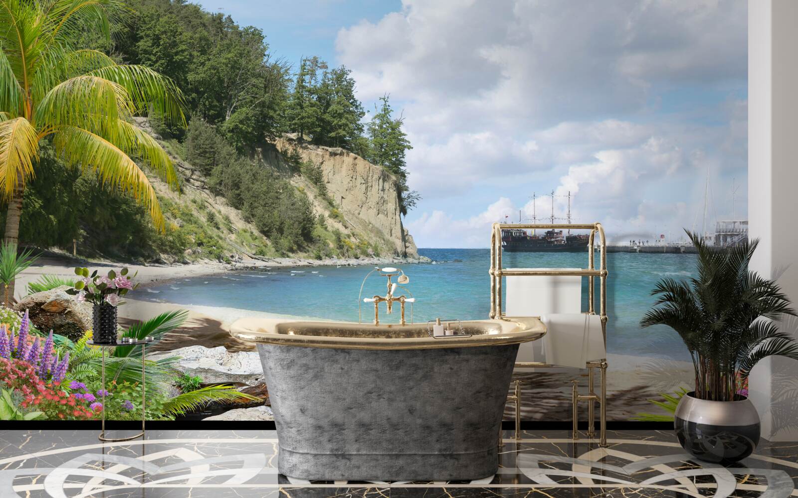 Fototapet port cu nave