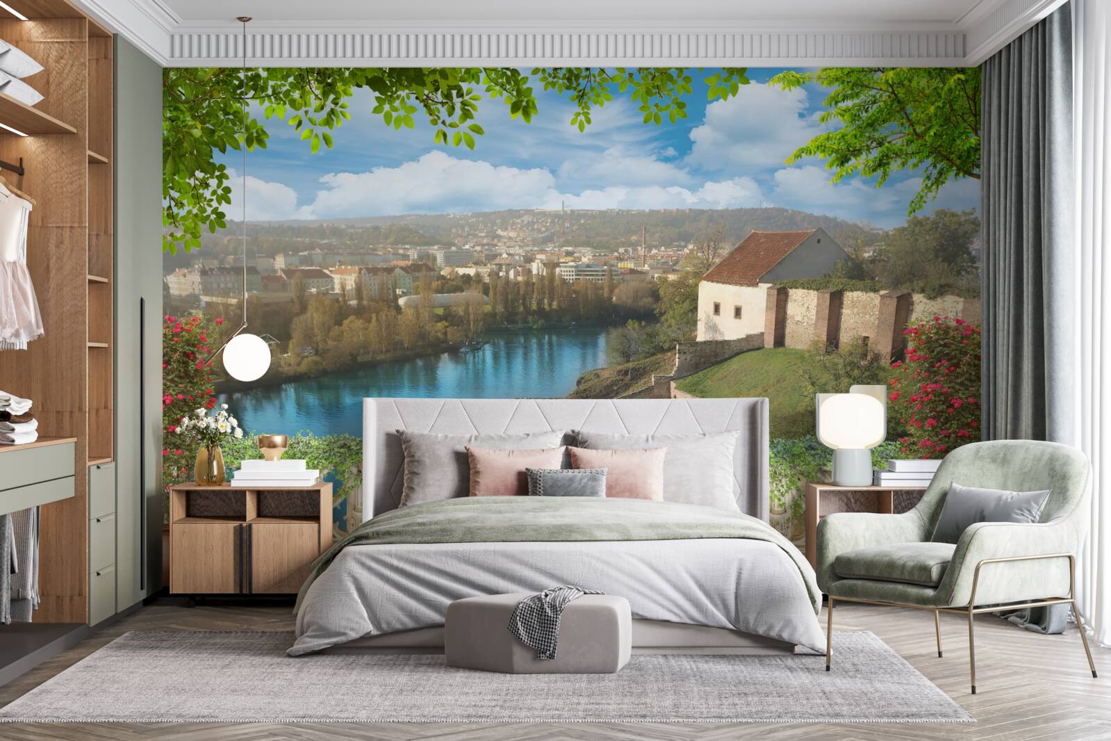 Fototapet așezare montană