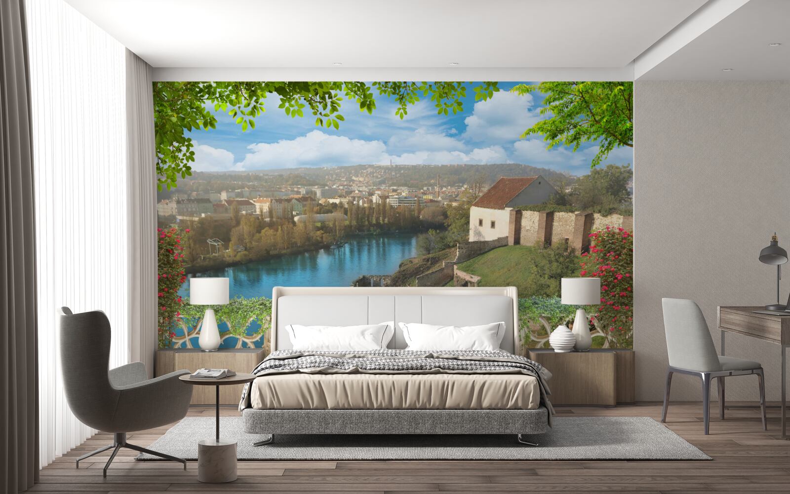 Fototapet așezare montană