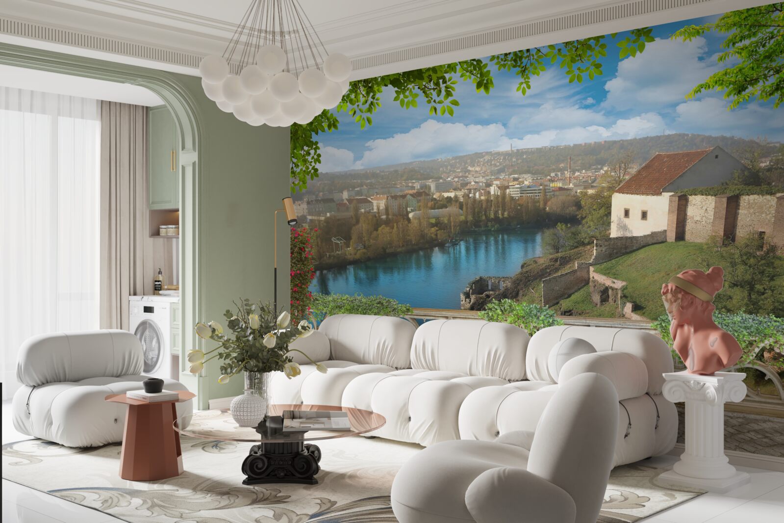 Fototapet așezare montană