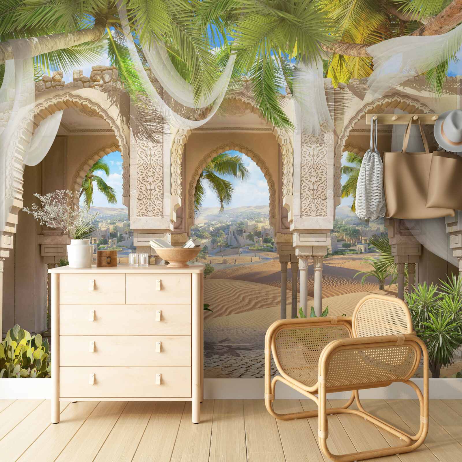 Fototapet panoramă a deșertului de la palat