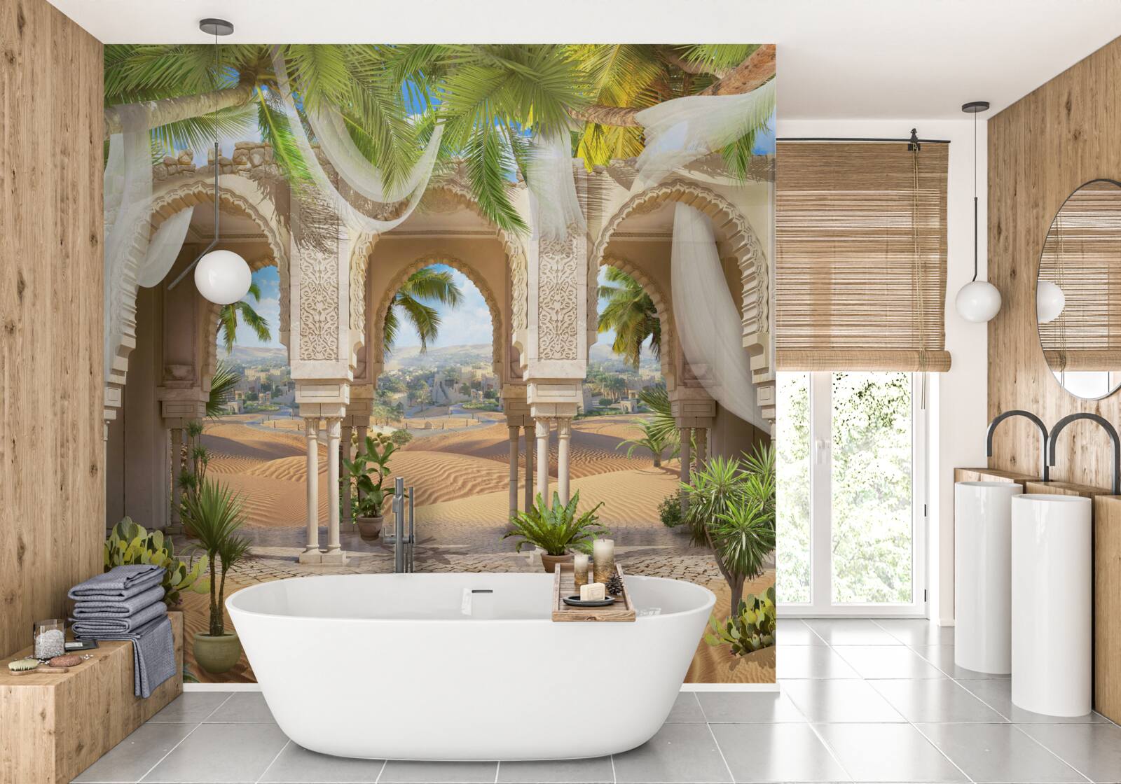 Fototapet panoramă a deșertului de la palat