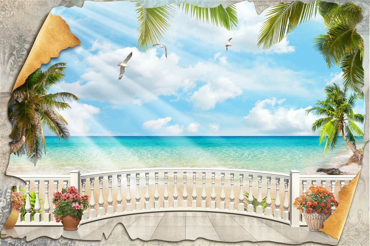 Fototapet vedere pitorească la mare în timpul verii