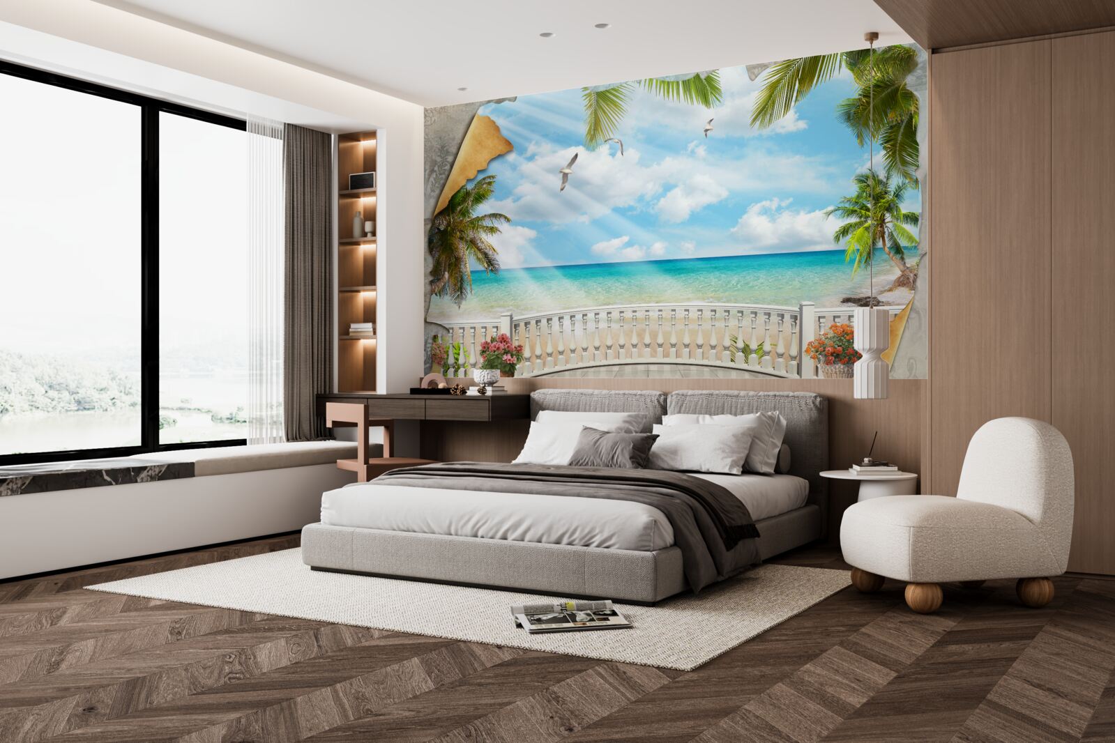 Fototapet vedere pitorească la mare în timpul verii