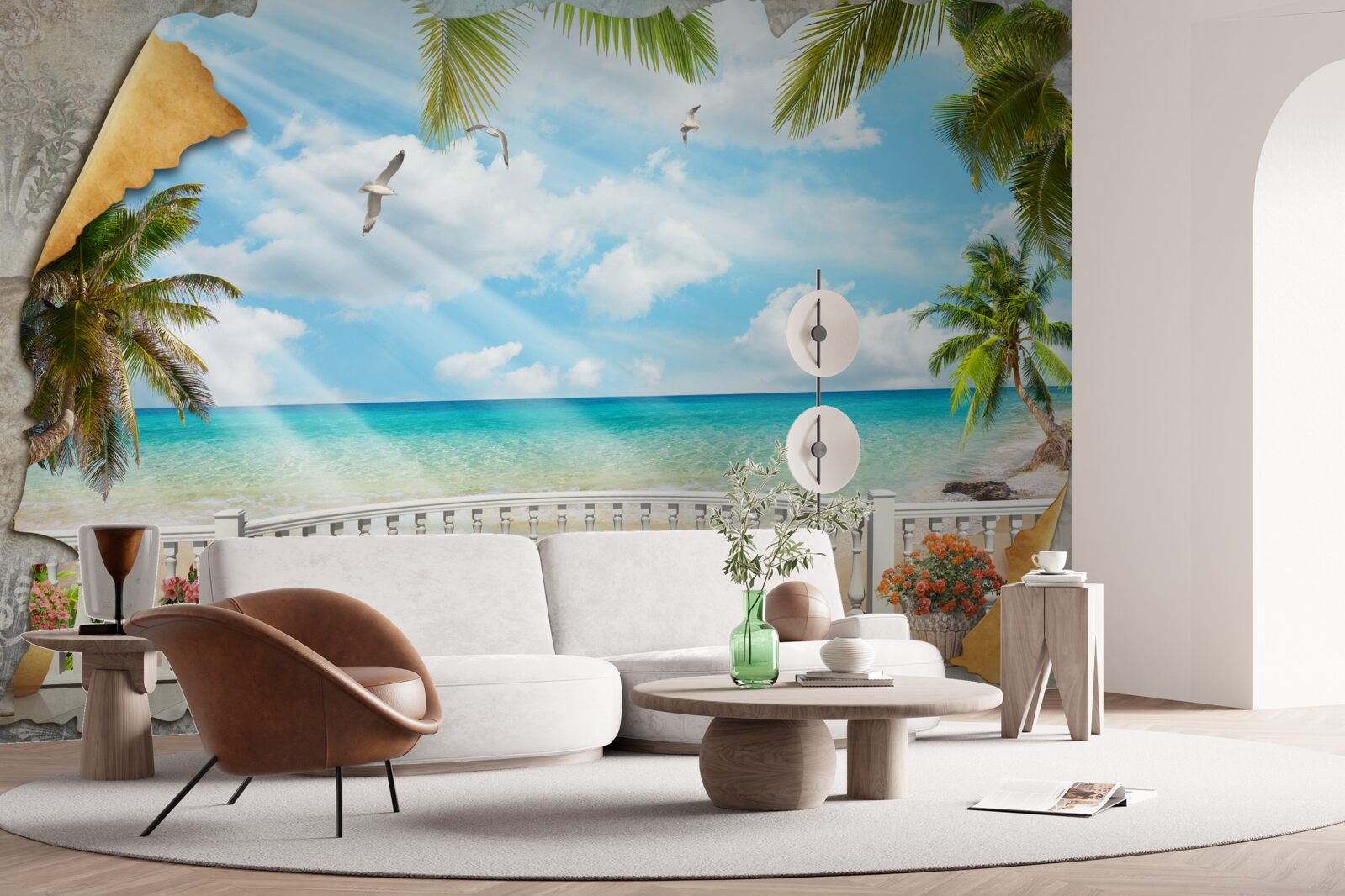 Fototapet vedere pitorească la mare în timpul verii