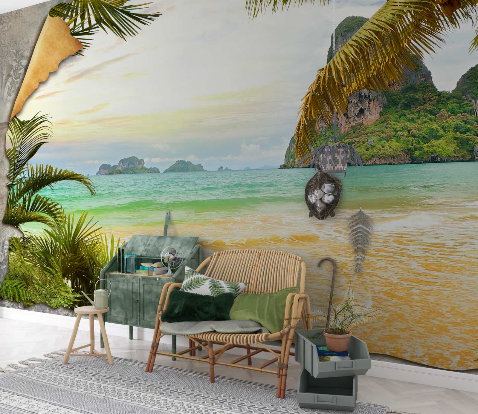 Fototapet ocean și stânci