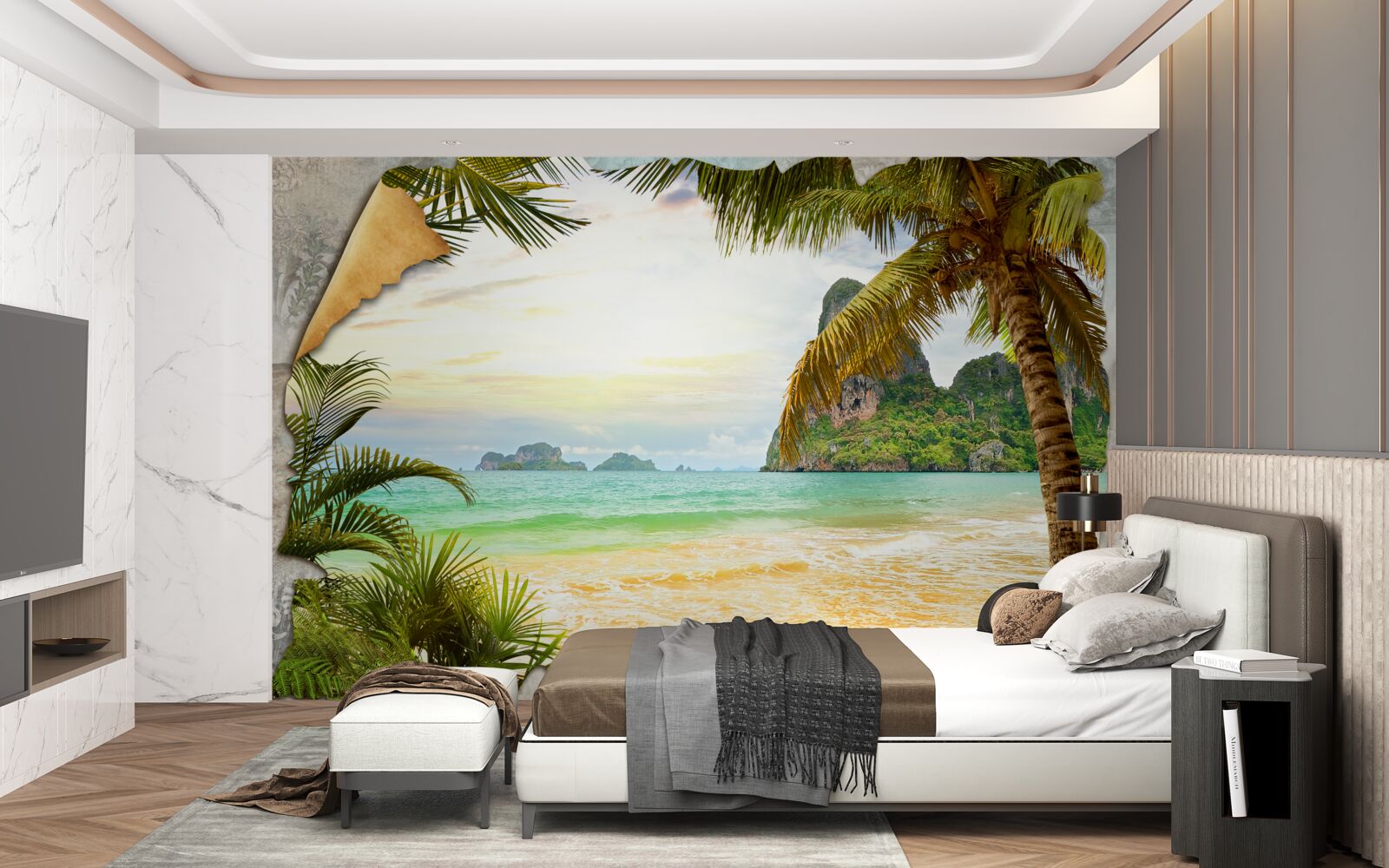 Fototapet ocean și stânci