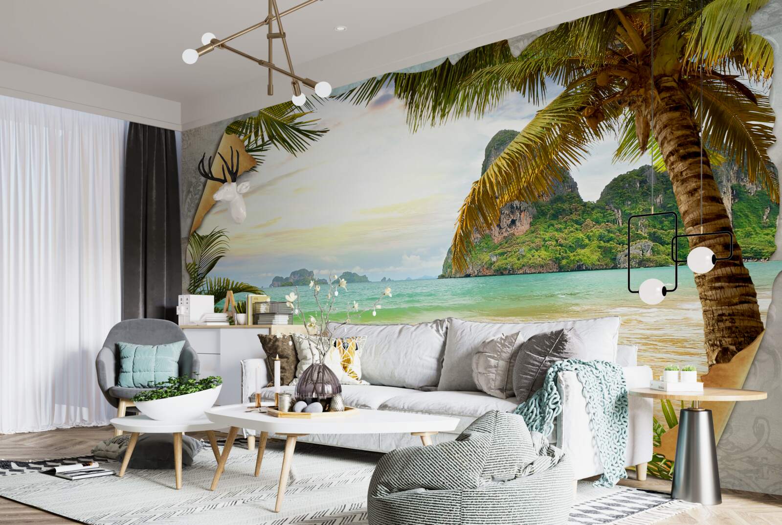 Fototapet ocean și stânci