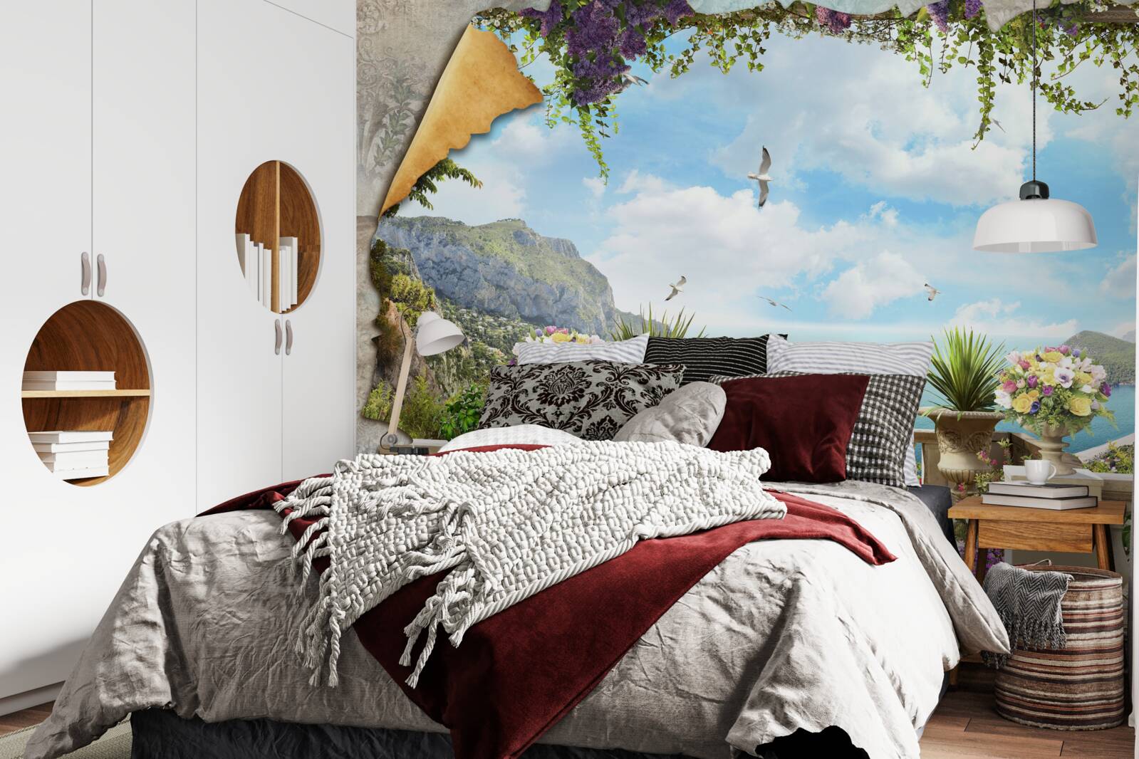 Fototapet vedere panoramică la mare de la balcon