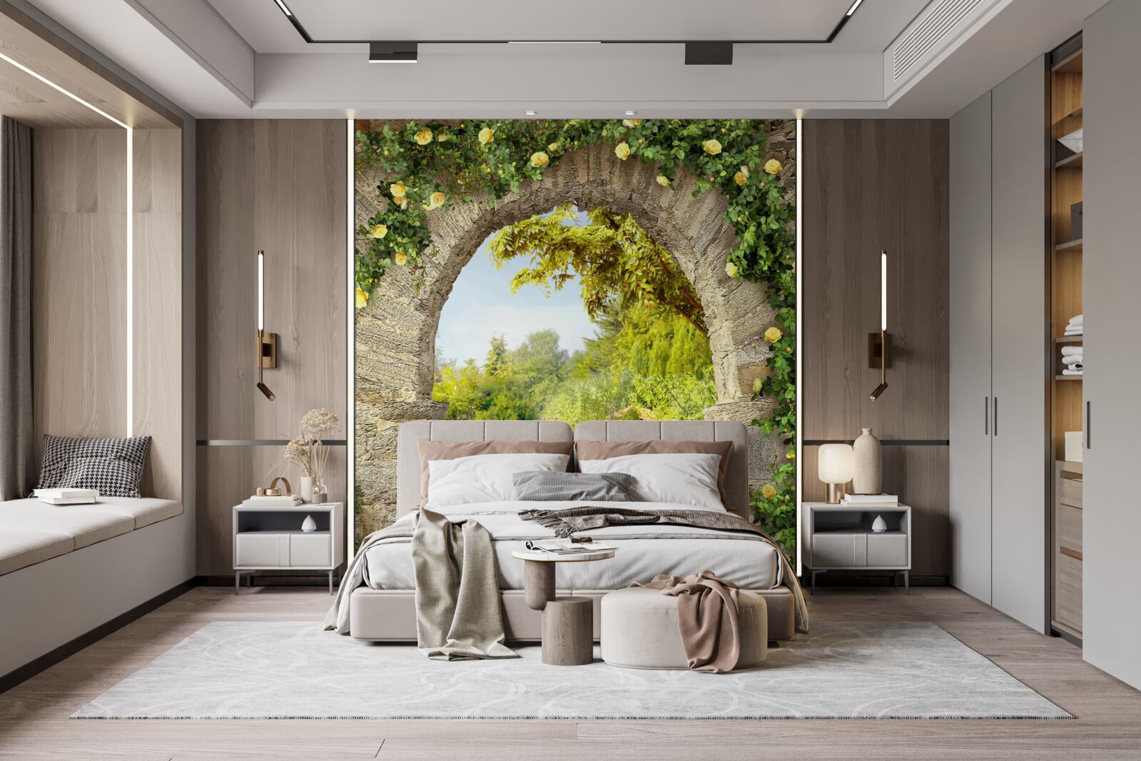 Fototapet grădină de trandafiri