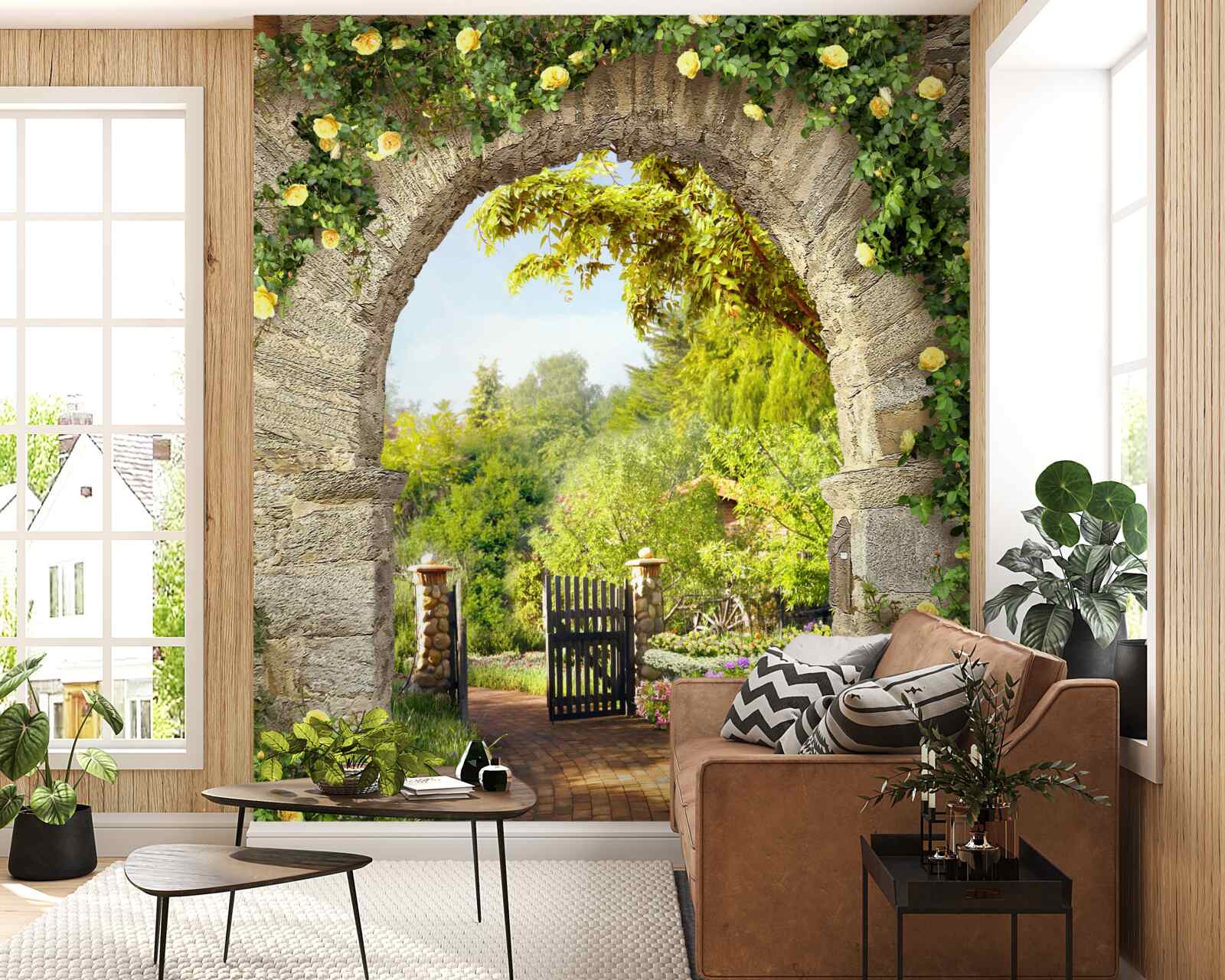 Fototapet grădină de trandafiri