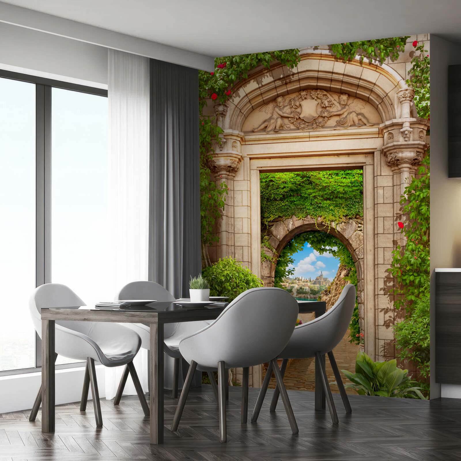 Fototapet tranziție excelentă sub arcadă