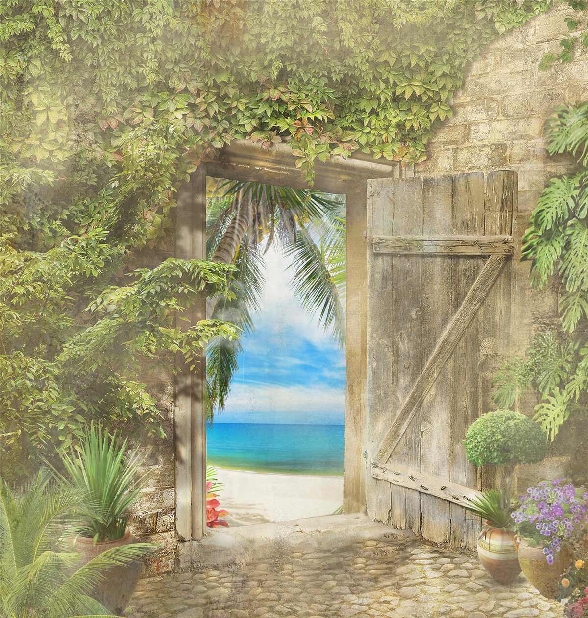 Fototapet acces la mare și la plaja de nisip