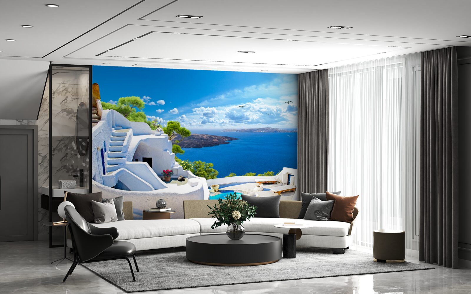 Fototapet insula santorini din grecia