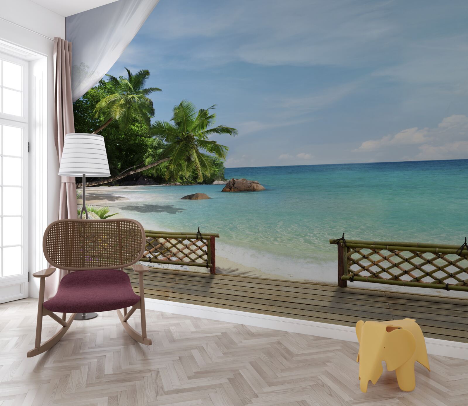 Fototapet acces la plajă și la țărmul mării