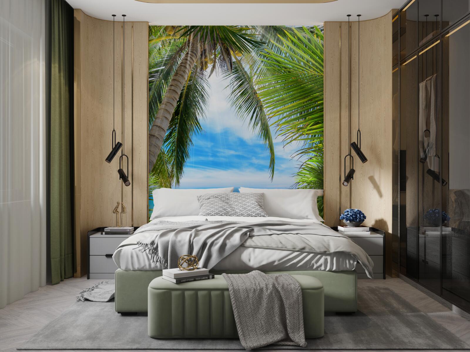 Fototapet cale spre ocean prin palmieri