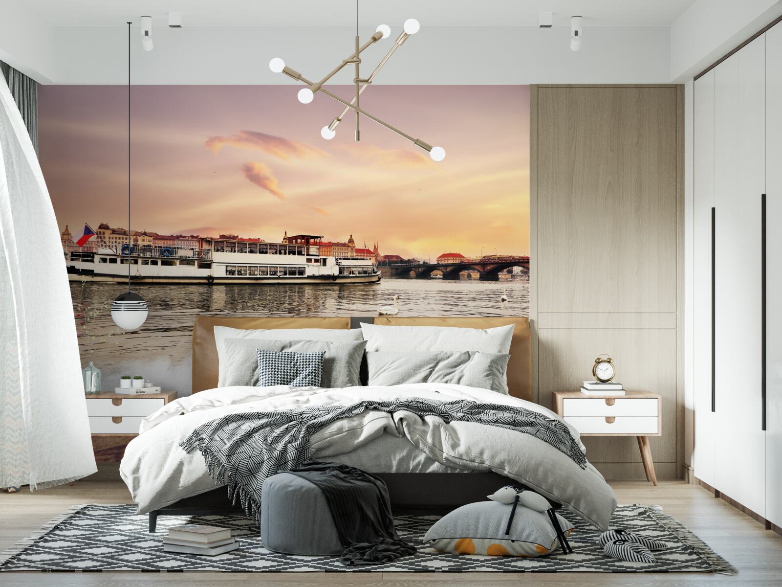 Fototapet rațe lângă iaz