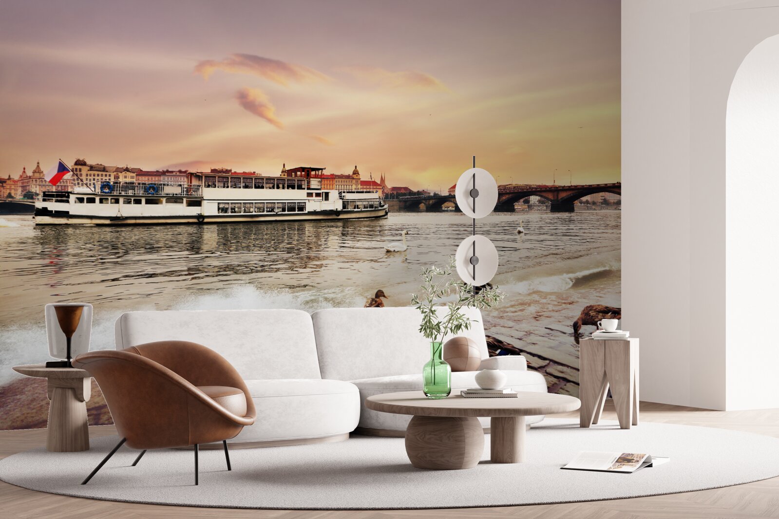 Fototapet rațe lângă iaz