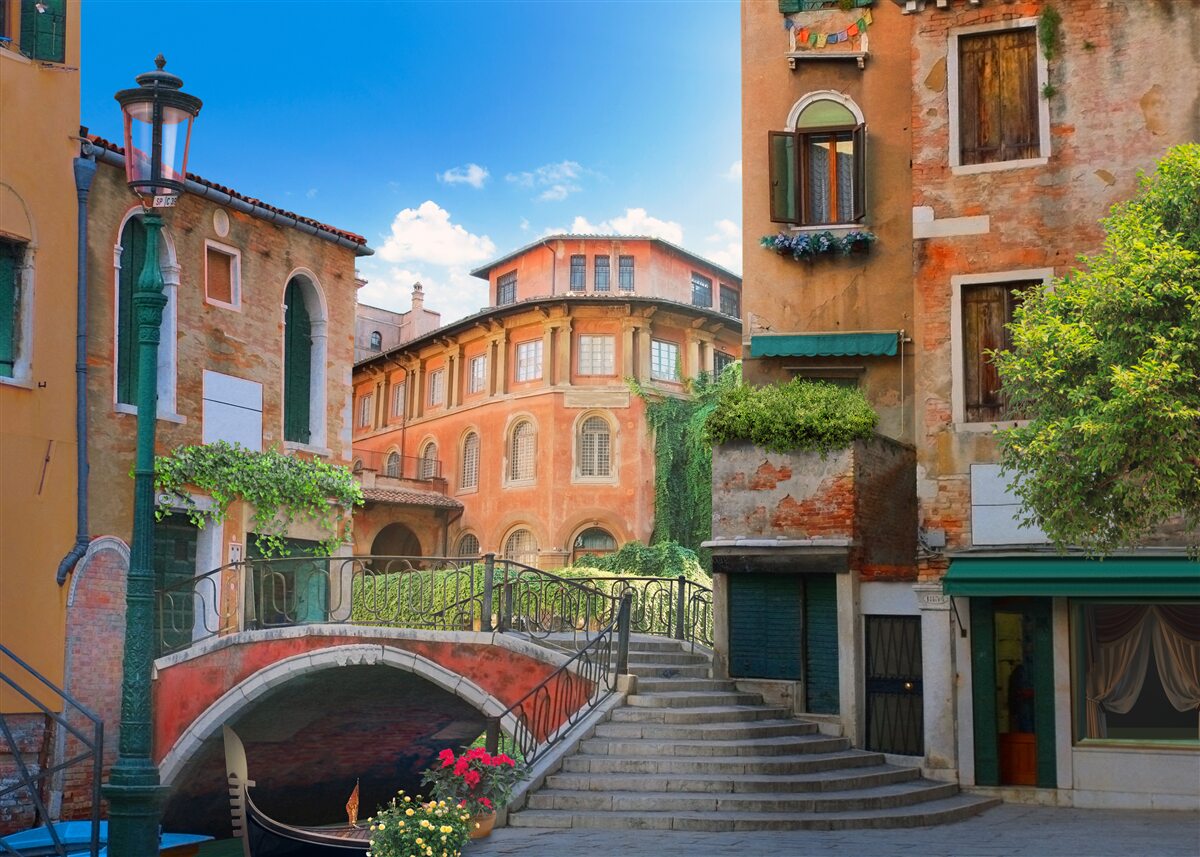 Fototapet clădiri și structuri de pod deteriorate