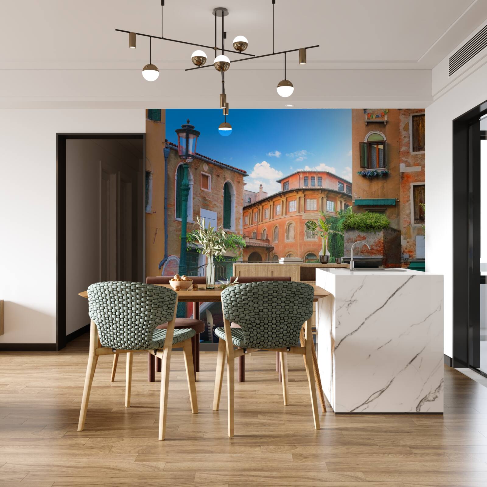 Fototapet clădiri și structuri de pod deteriorate