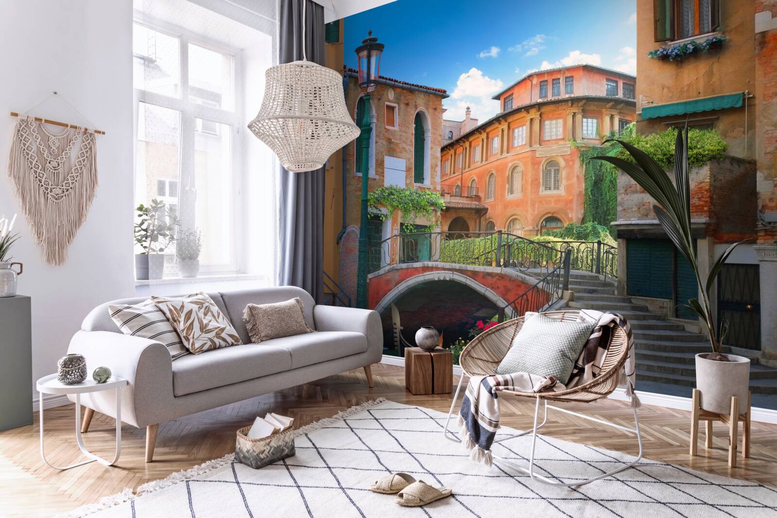 Fototapet clădiri și structuri de pod deteriorate