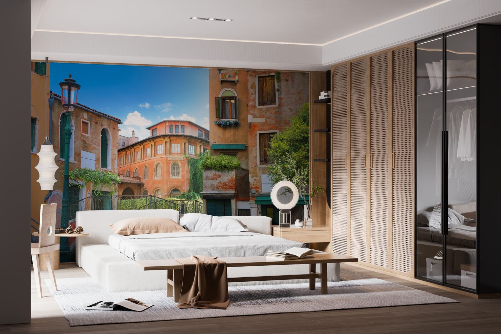 Fototapet clădiri și structuri de pod deteriorate