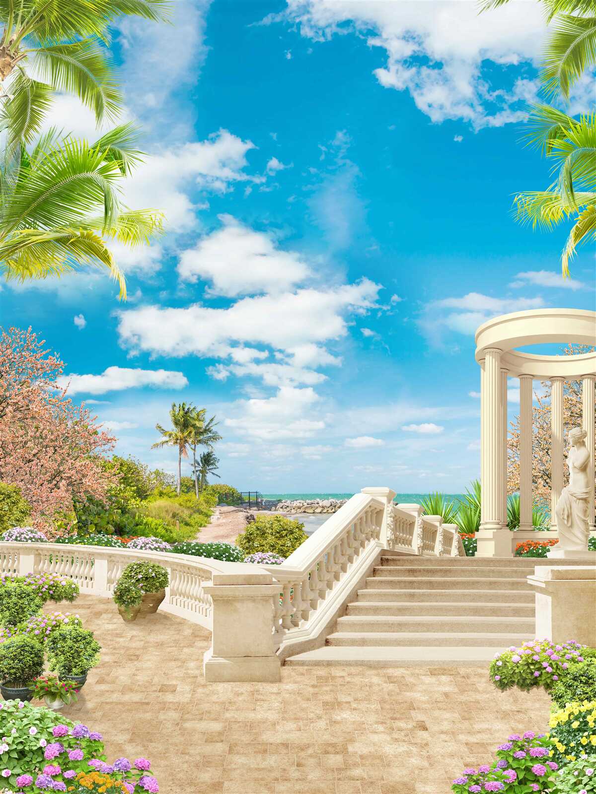 Fototapet există un foișor lângă mare