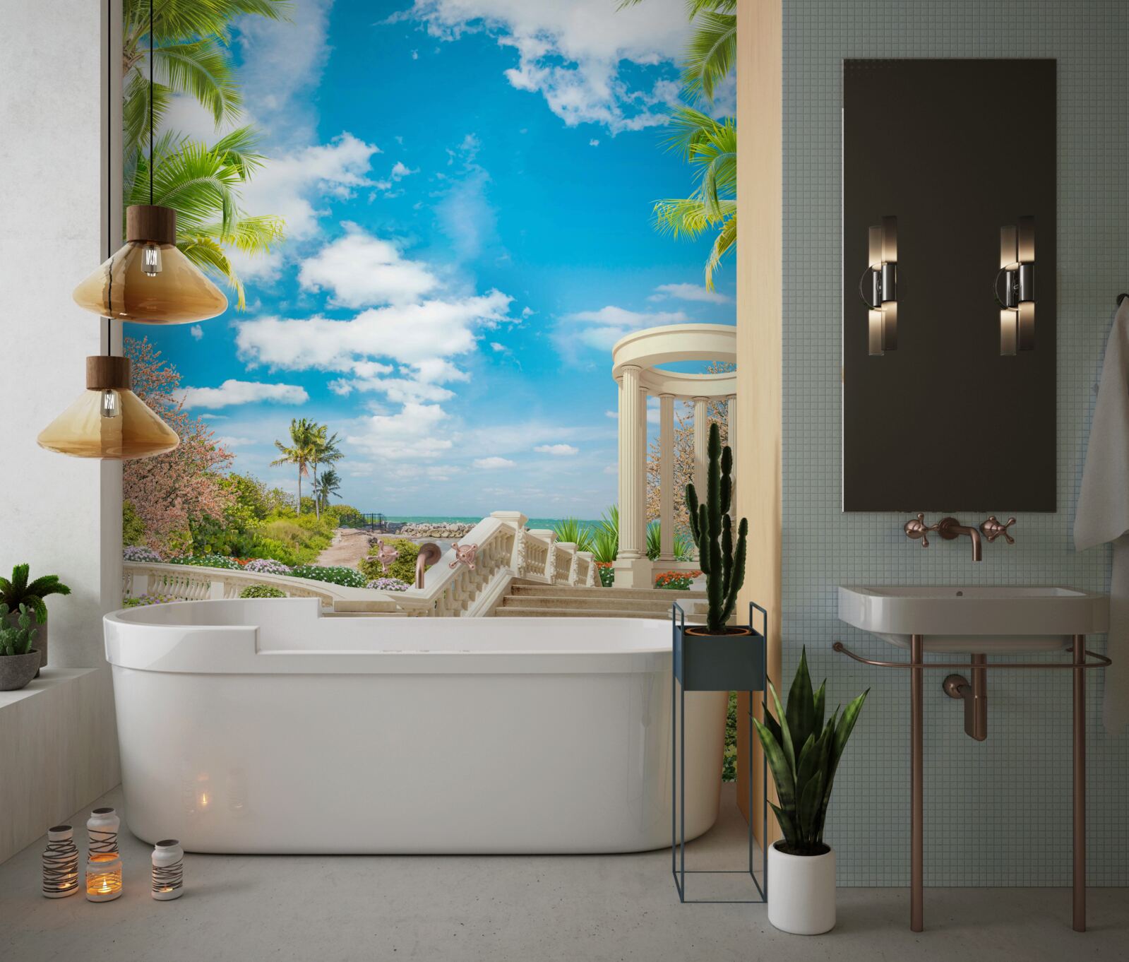 Fototapet există un foișor lângă mare