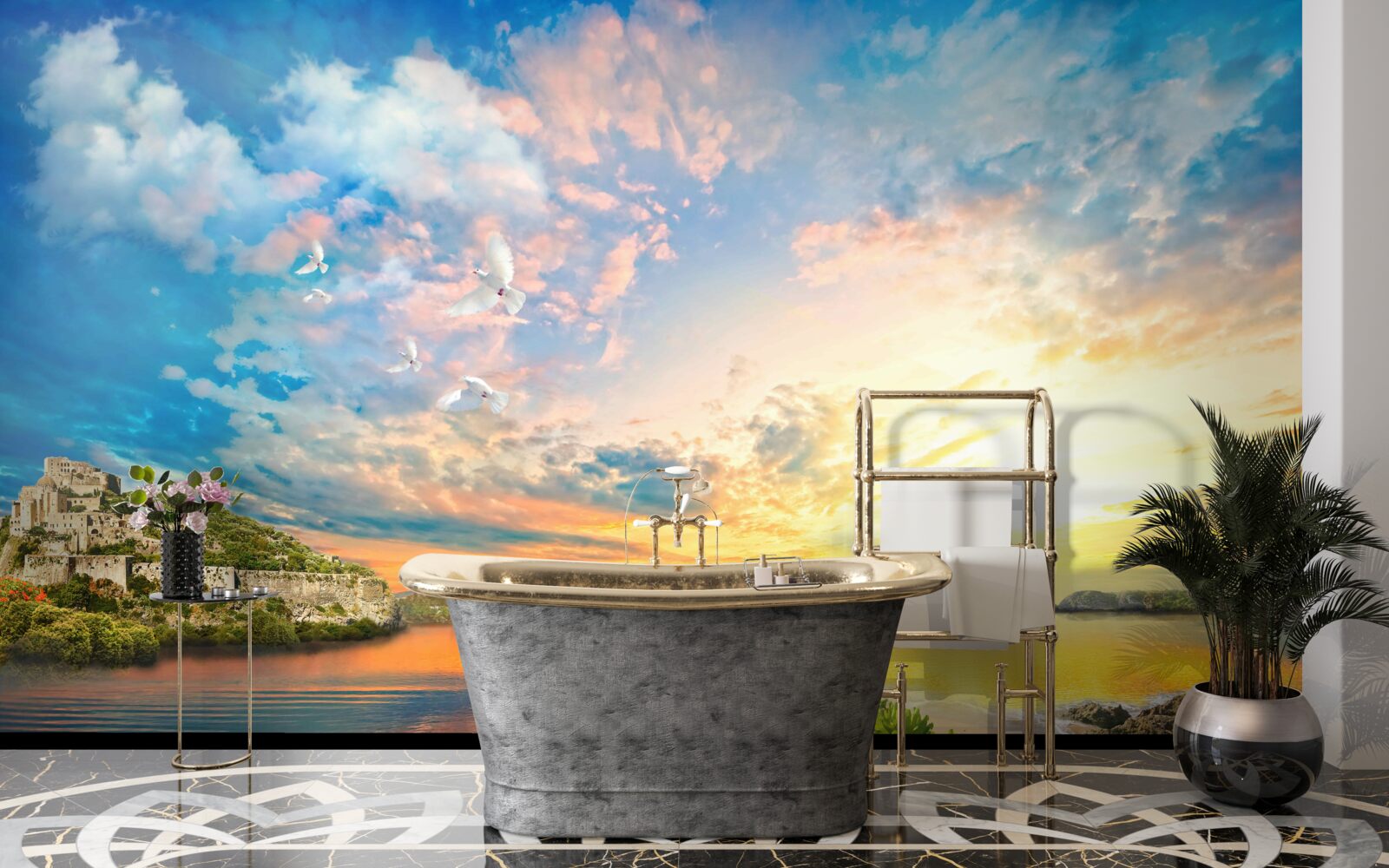 Fototapet delfinii ies din apă