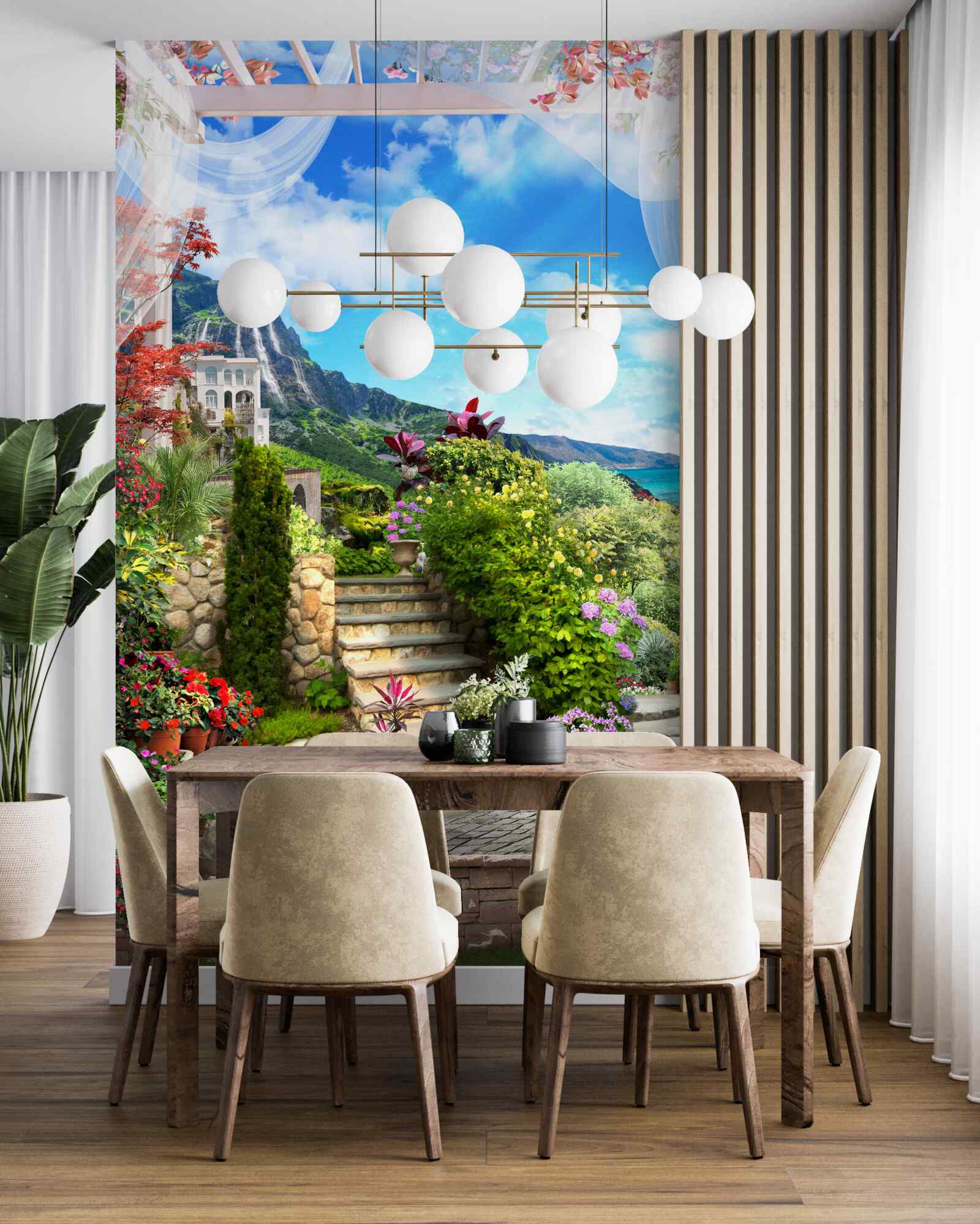 Fototapet grădină de coastă