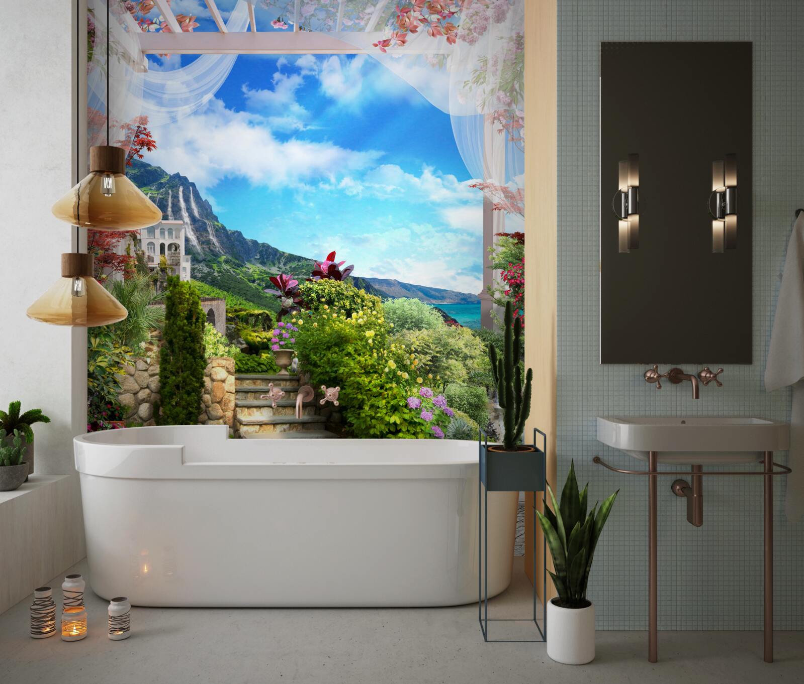 Fototapet grădină de coastă