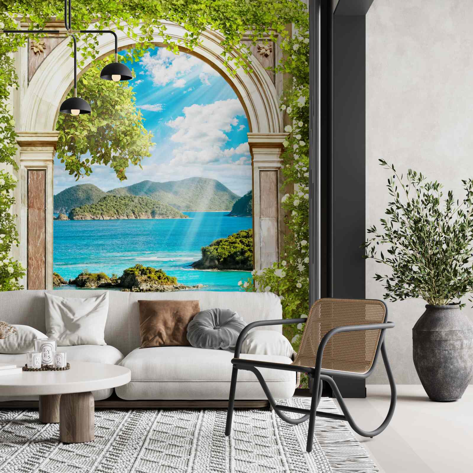 Fototapet arc verde cu vedere uimitoare la mare