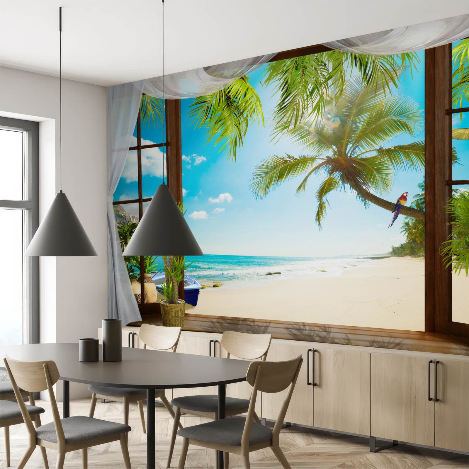 Fototapet ieșire din casă către plaja de nisip