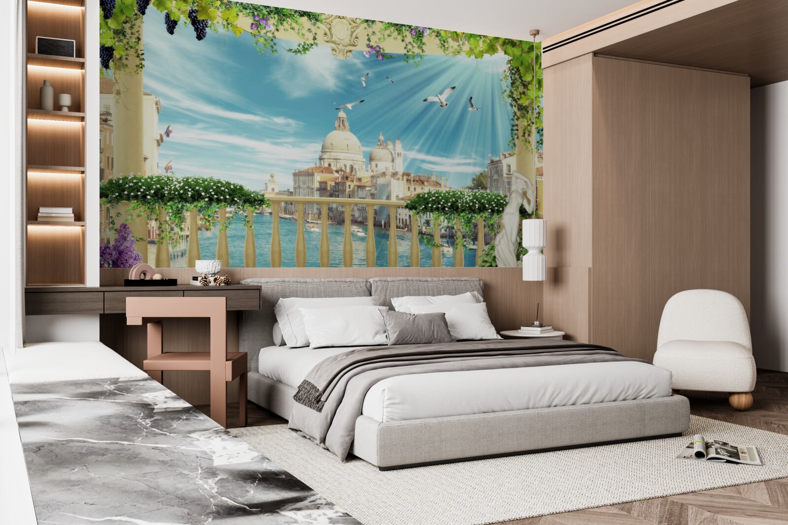 Fototapet priveliște din balcon a grandorii Veneției