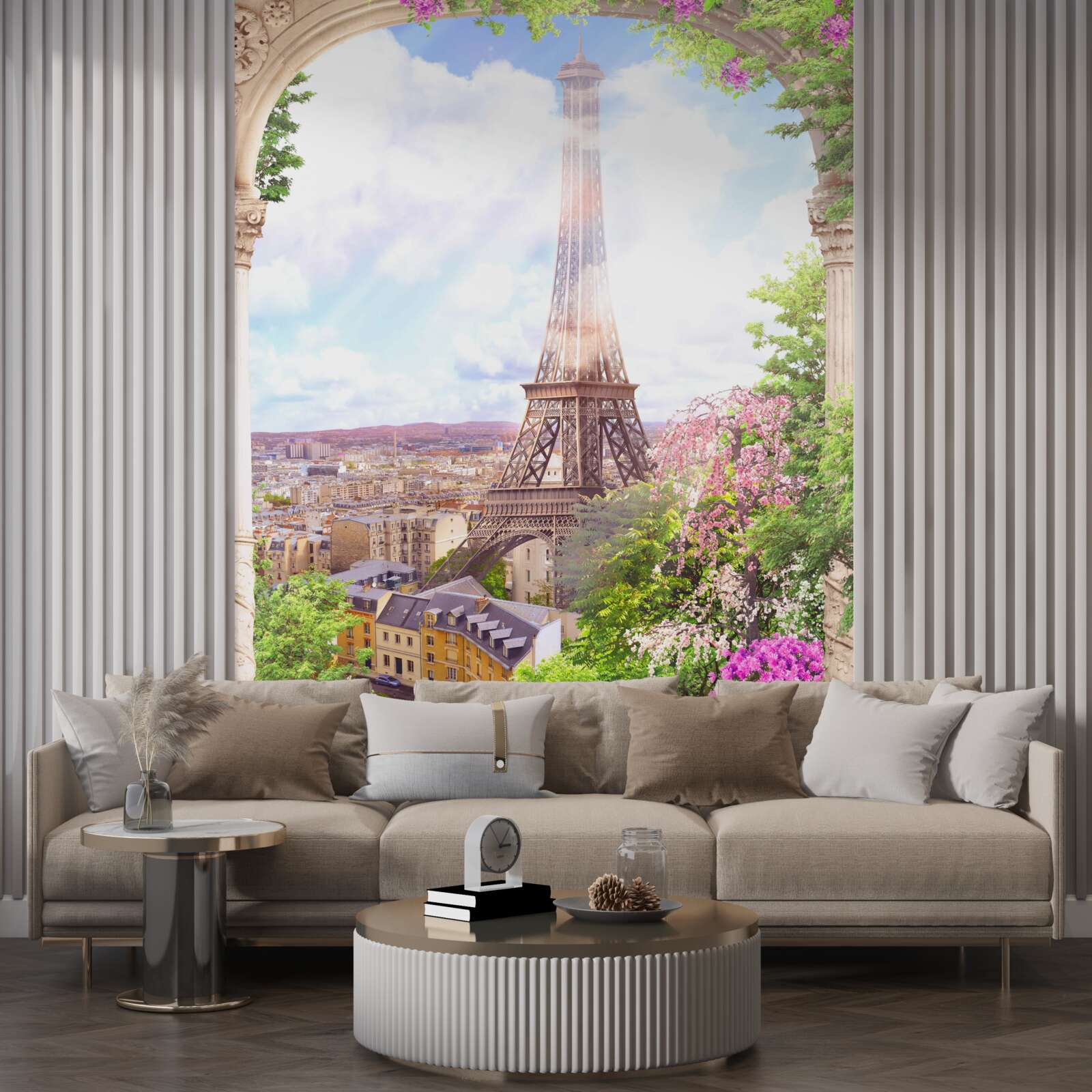 Fototapet panoramă a parisului cu turnul eiffel