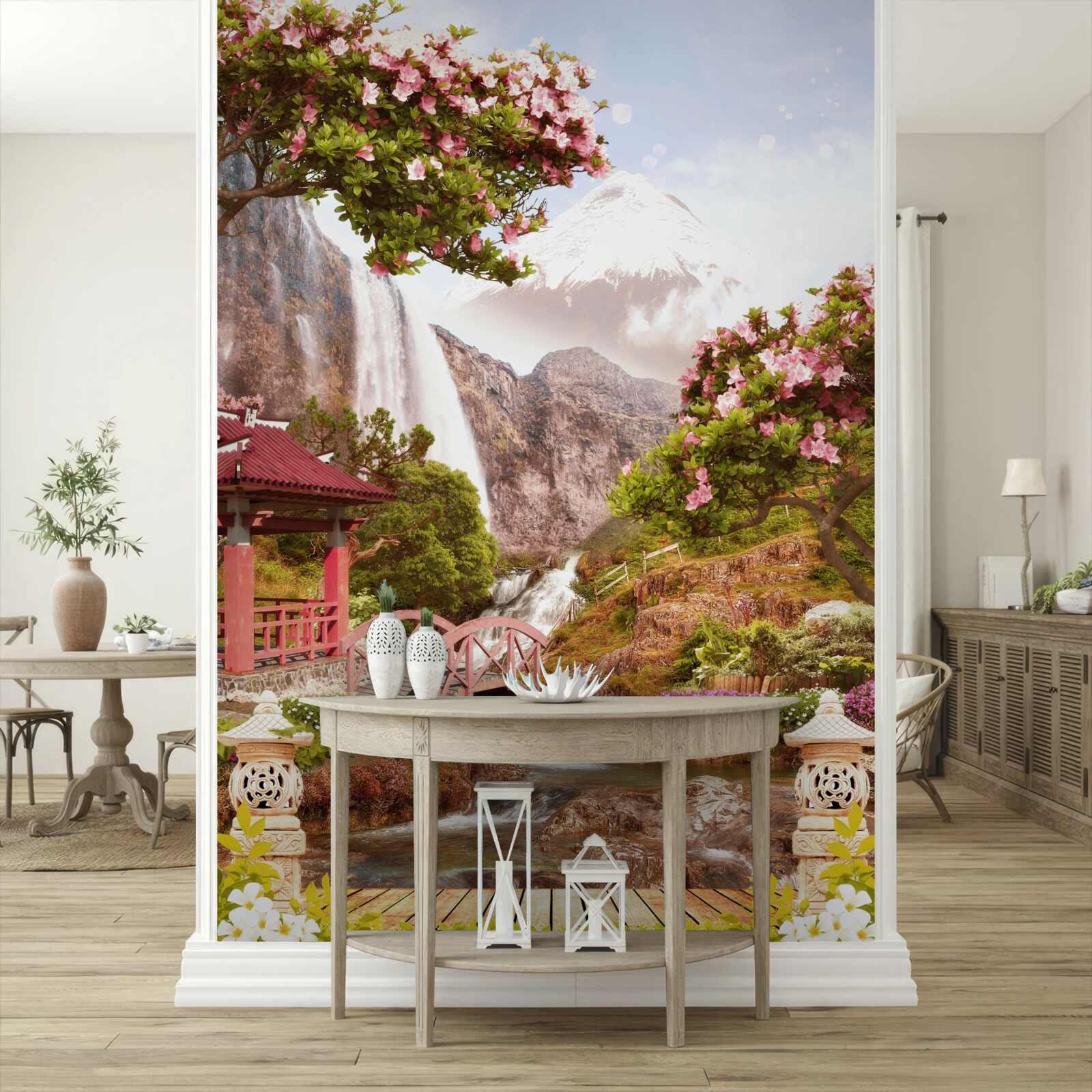 Fototapet o grădină înfloritoare cu frumusețe chinezească