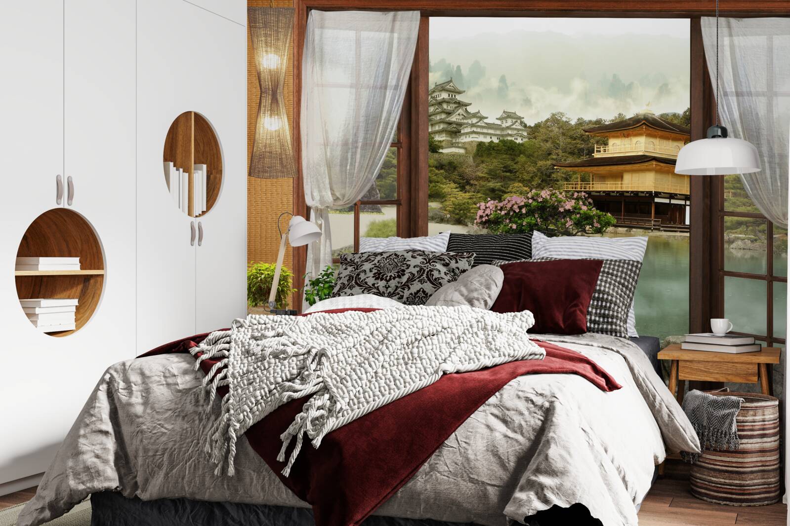 Fototapet vedere de la o casă în stil oriental