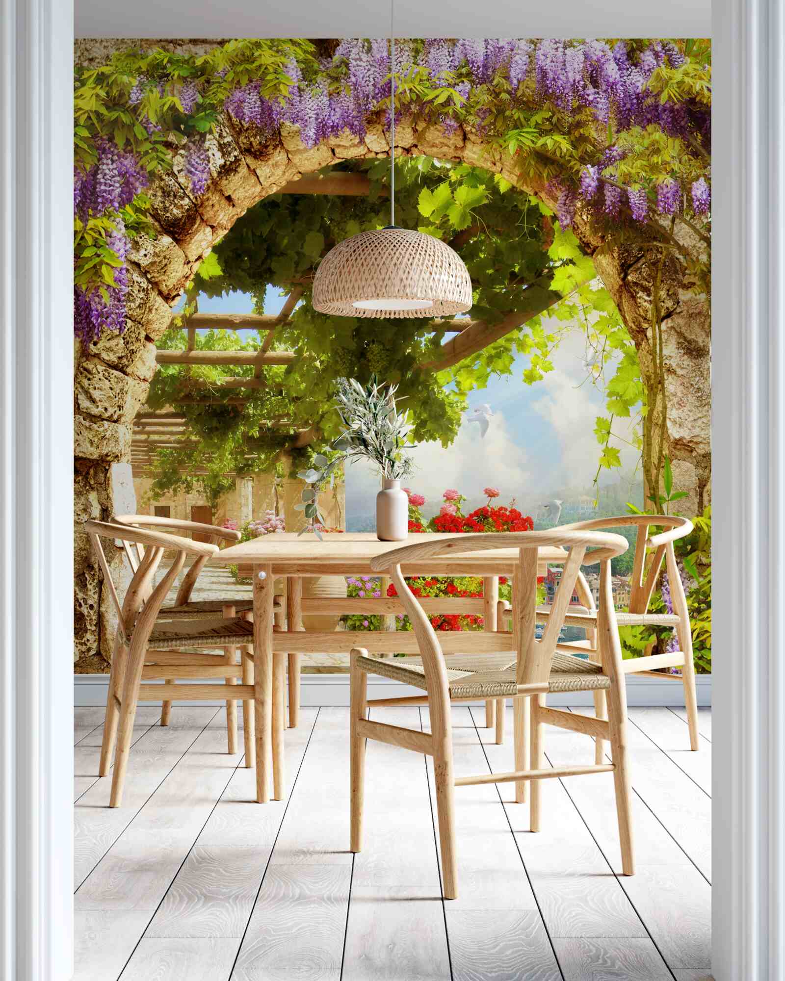 Fototapet florile au umplut întreaga terasă