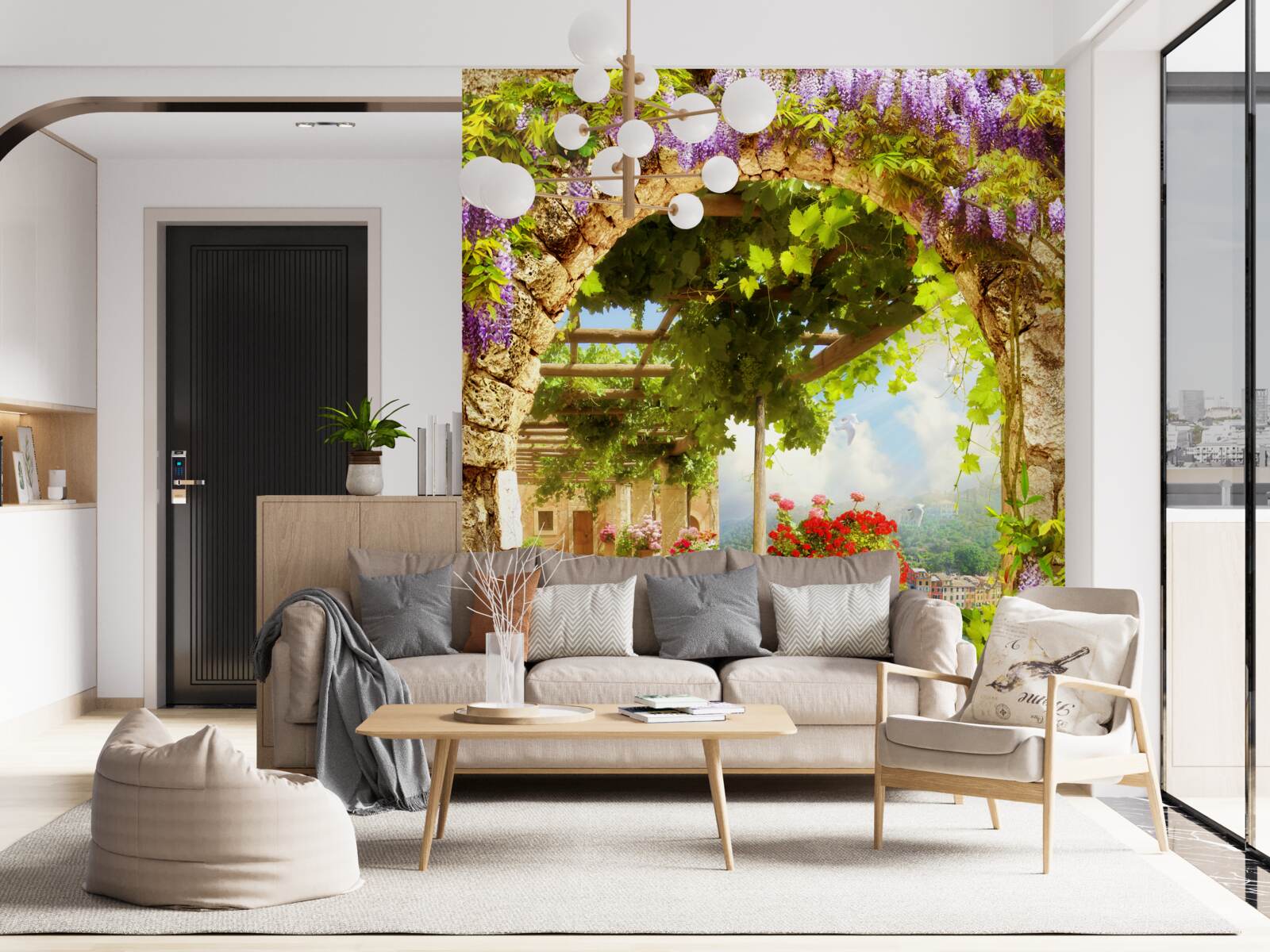 Fototapet florile au umplut întreaga terasă