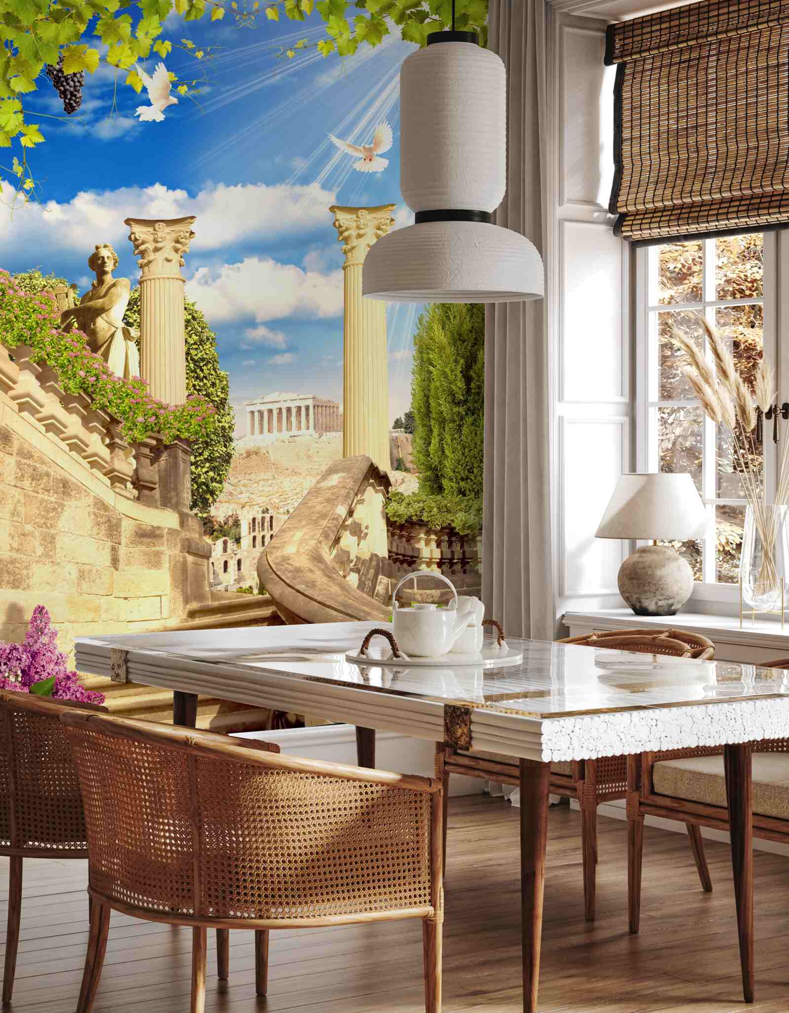 Fototapet Coloane și sculpturi în stil grecesc