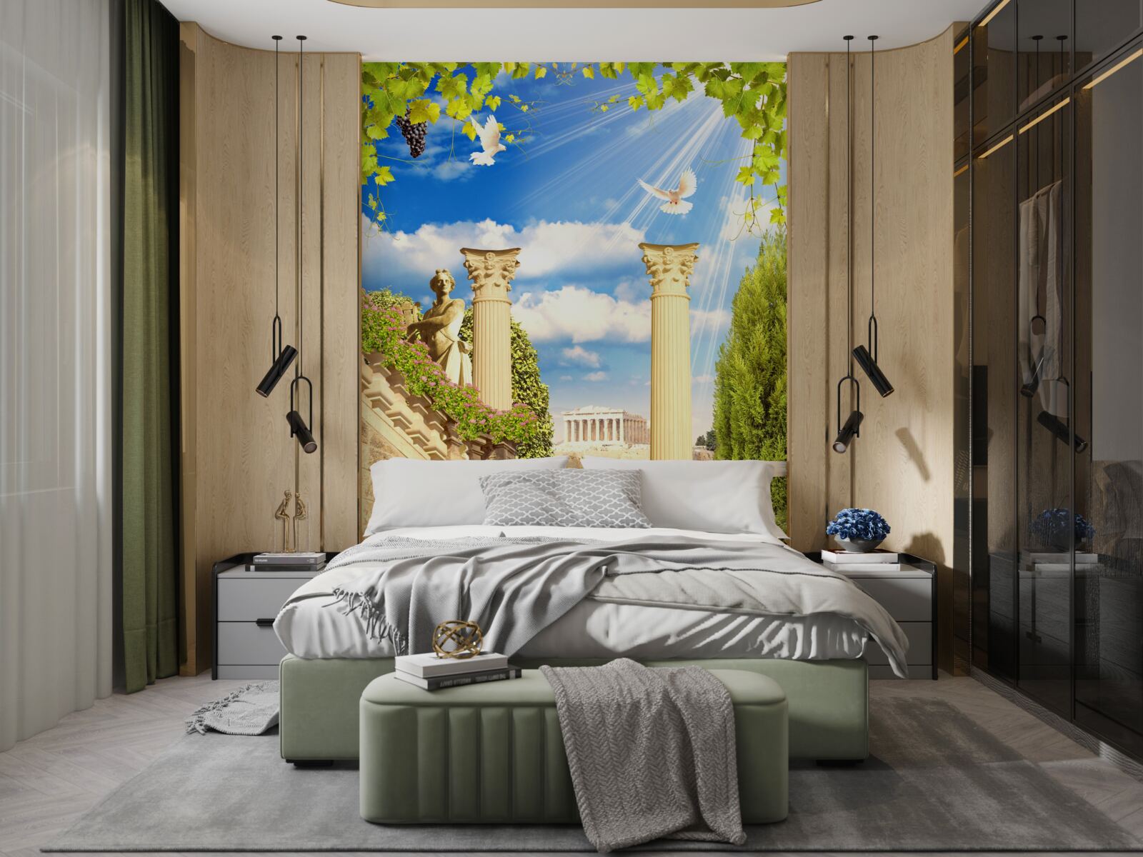 Fototapet Coloane și sculpturi în stil grecesc