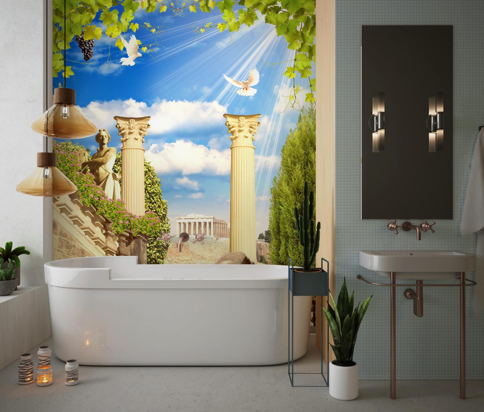 Fototapet Coloane și sculpturi în stil grecesc