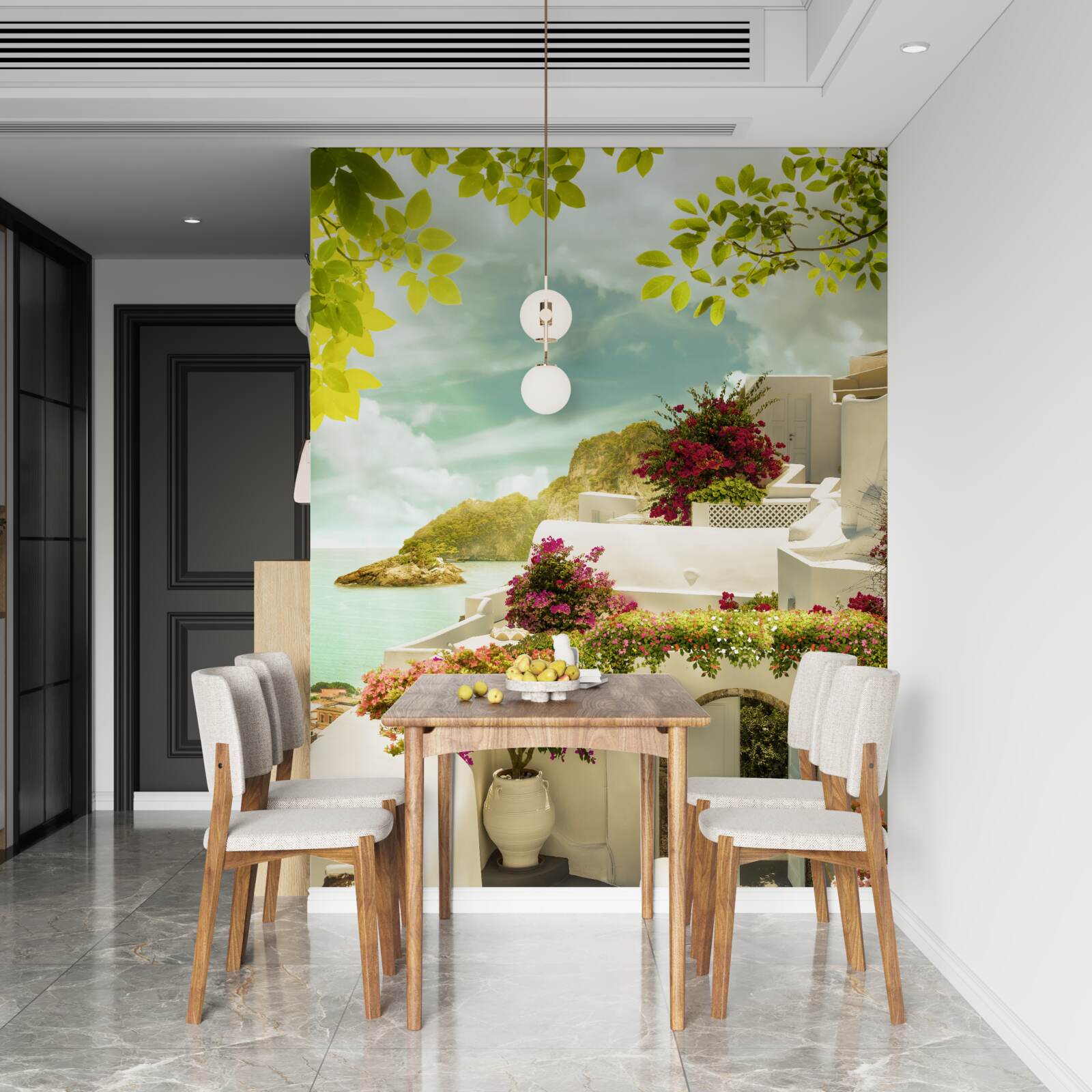 Fototapet clădiri grecești albe