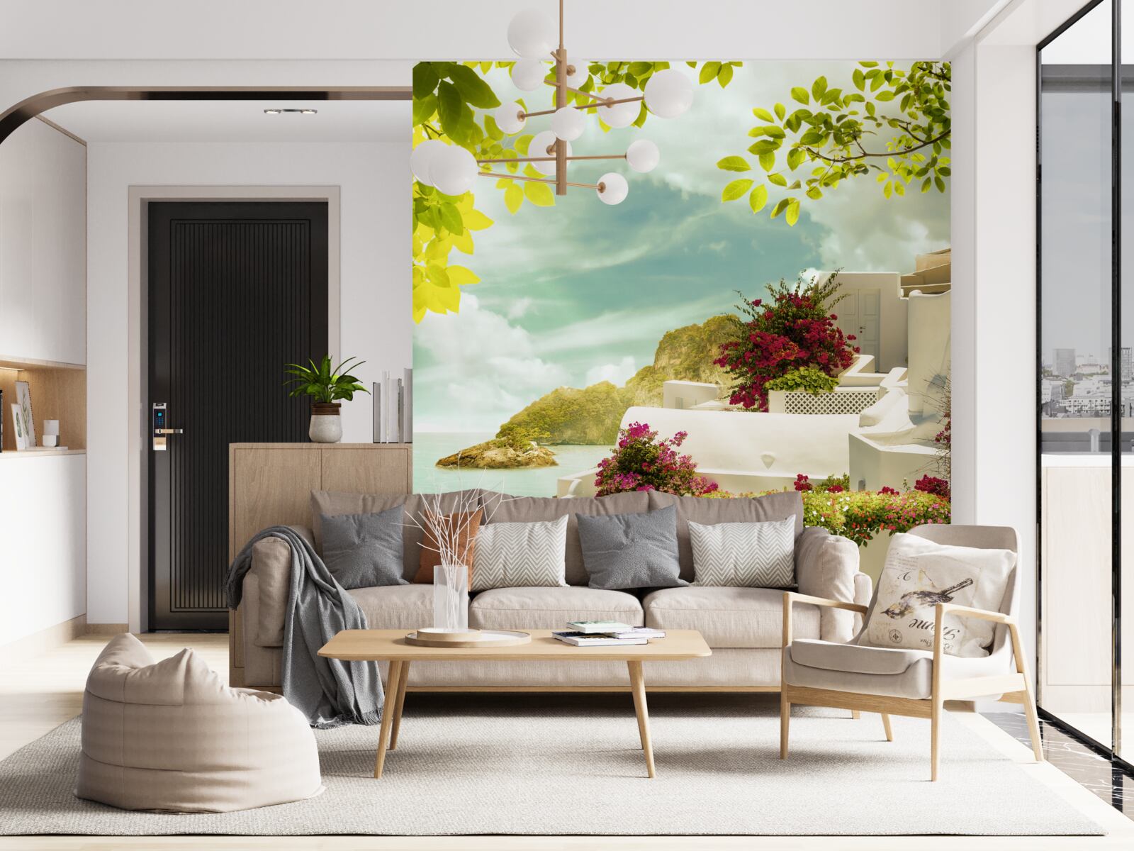 Fototapet clădiri grecești albe