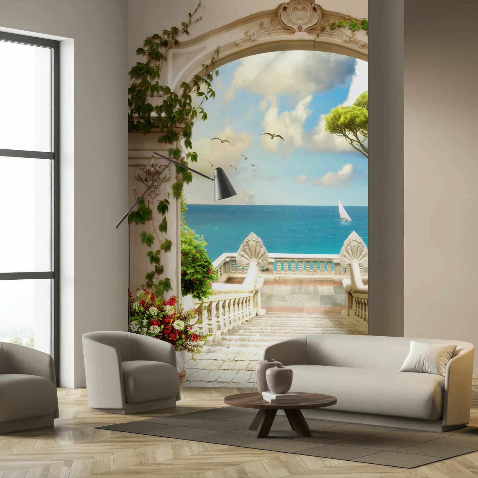 Fototapet trecerea la un loc cu o vedere magnifică la mare