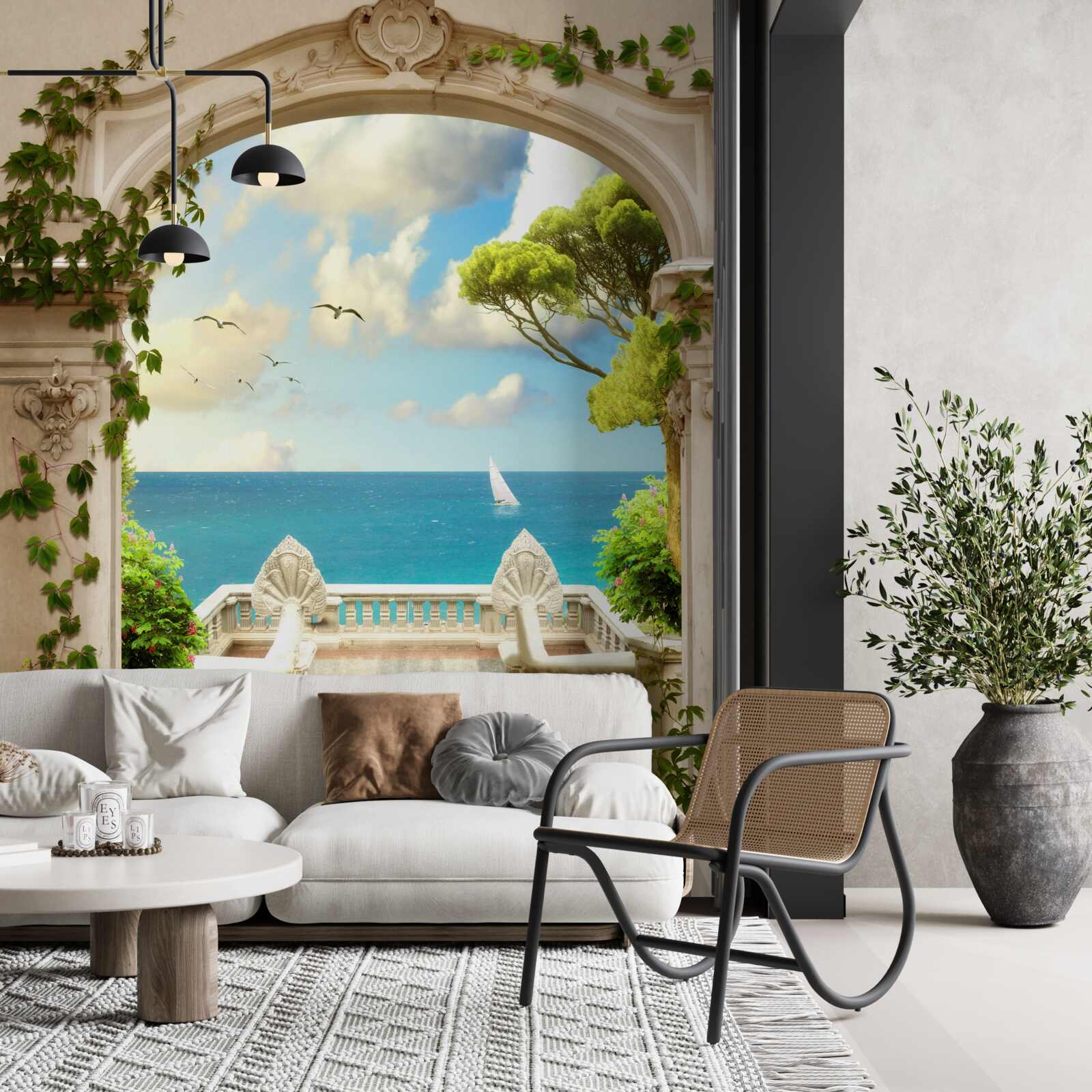 Fototapet trecerea la un loc cu o vedere magnifică la mare