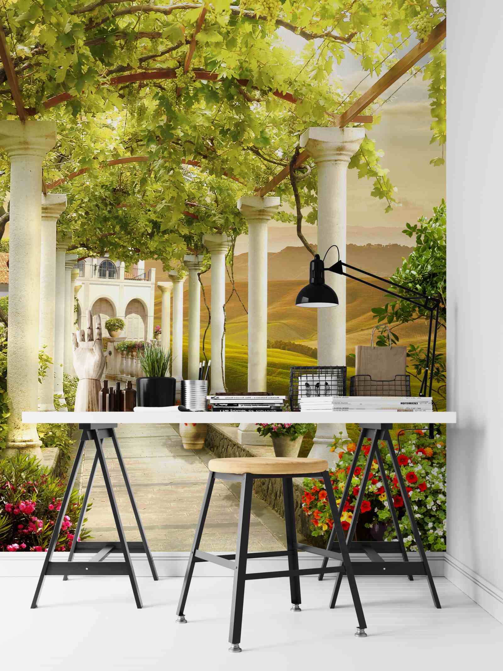 Fototapet vița de vie se înfășoară în jurul coloanelor