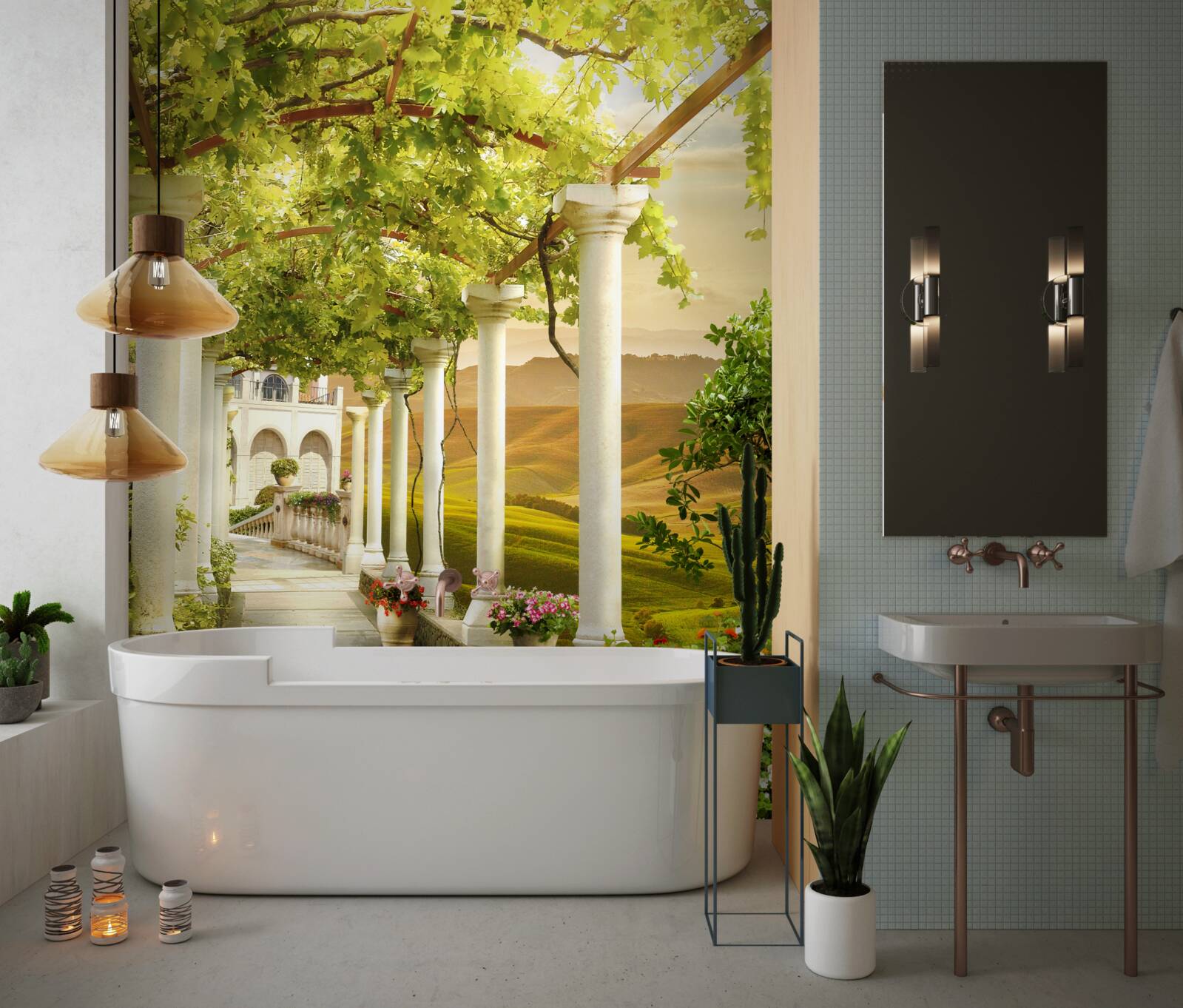 Fototapet vița de vie se înfășoară în jurul coloanelor