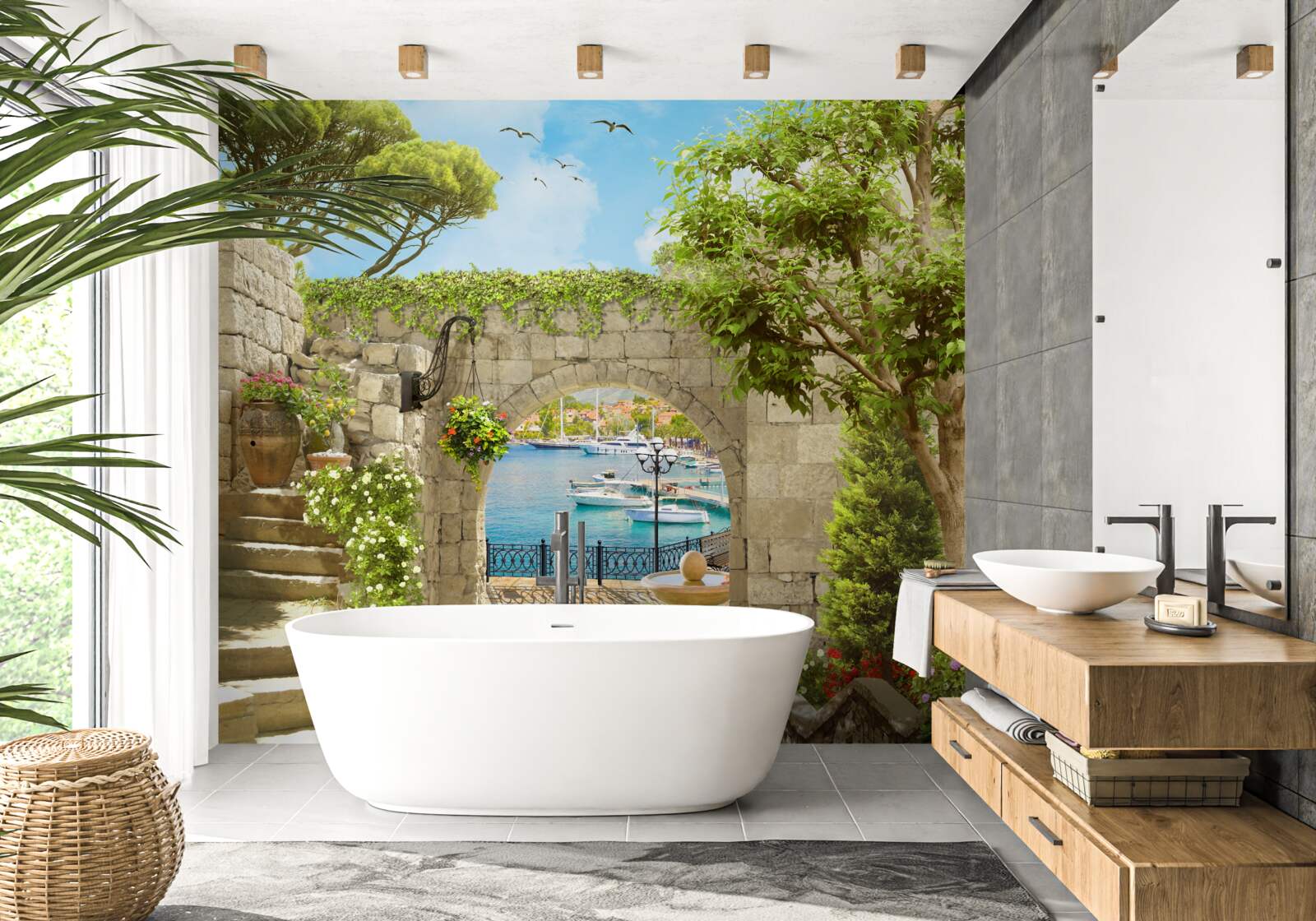 Fototapet drum cu vedere la mare