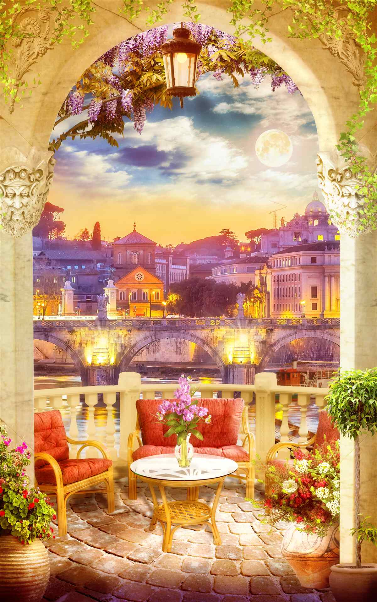 Fototapet loggie cu mobilier de lounge